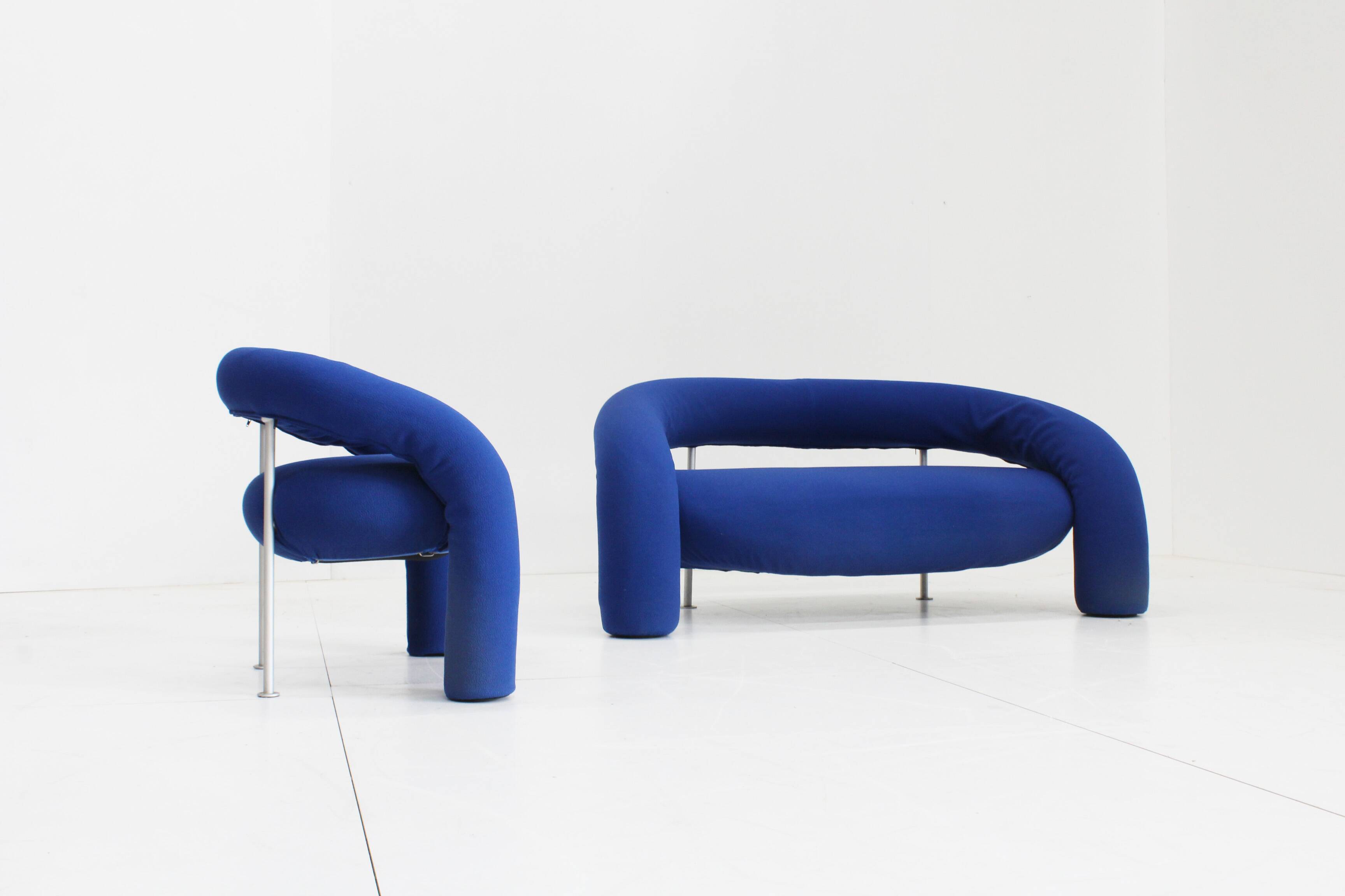 Sculptural Tube Sofa and armchair by Anna & Carlo Bartoli for Rossi di Albizzate