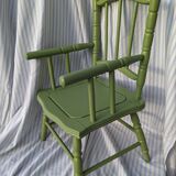 Green children's chair in turned wood