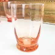 Lot of 11 vintage verrine pink glass liqueur glasses