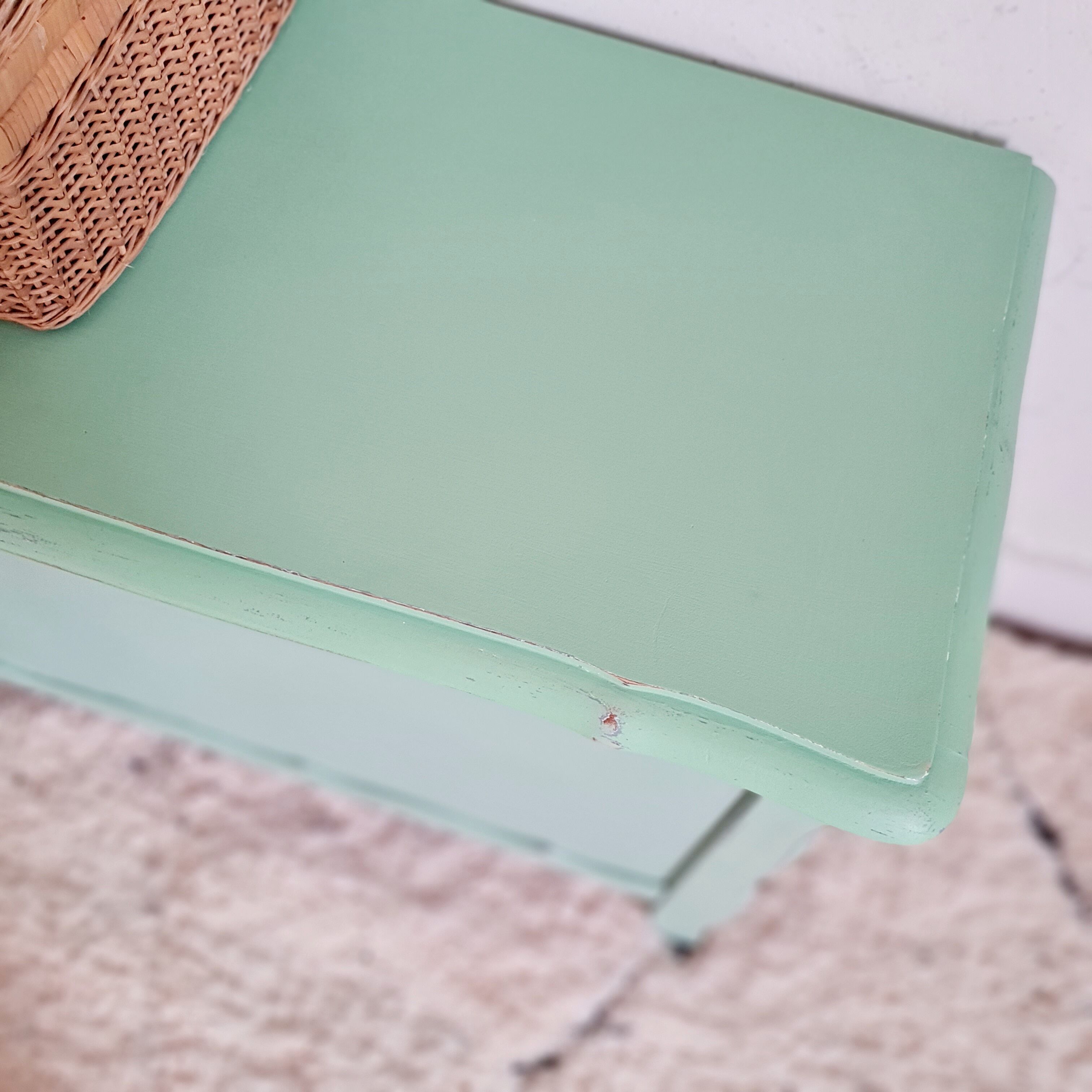 Old toy chest renovated green