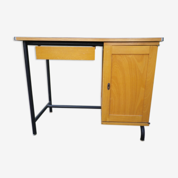 Bureau bois et métal années 50