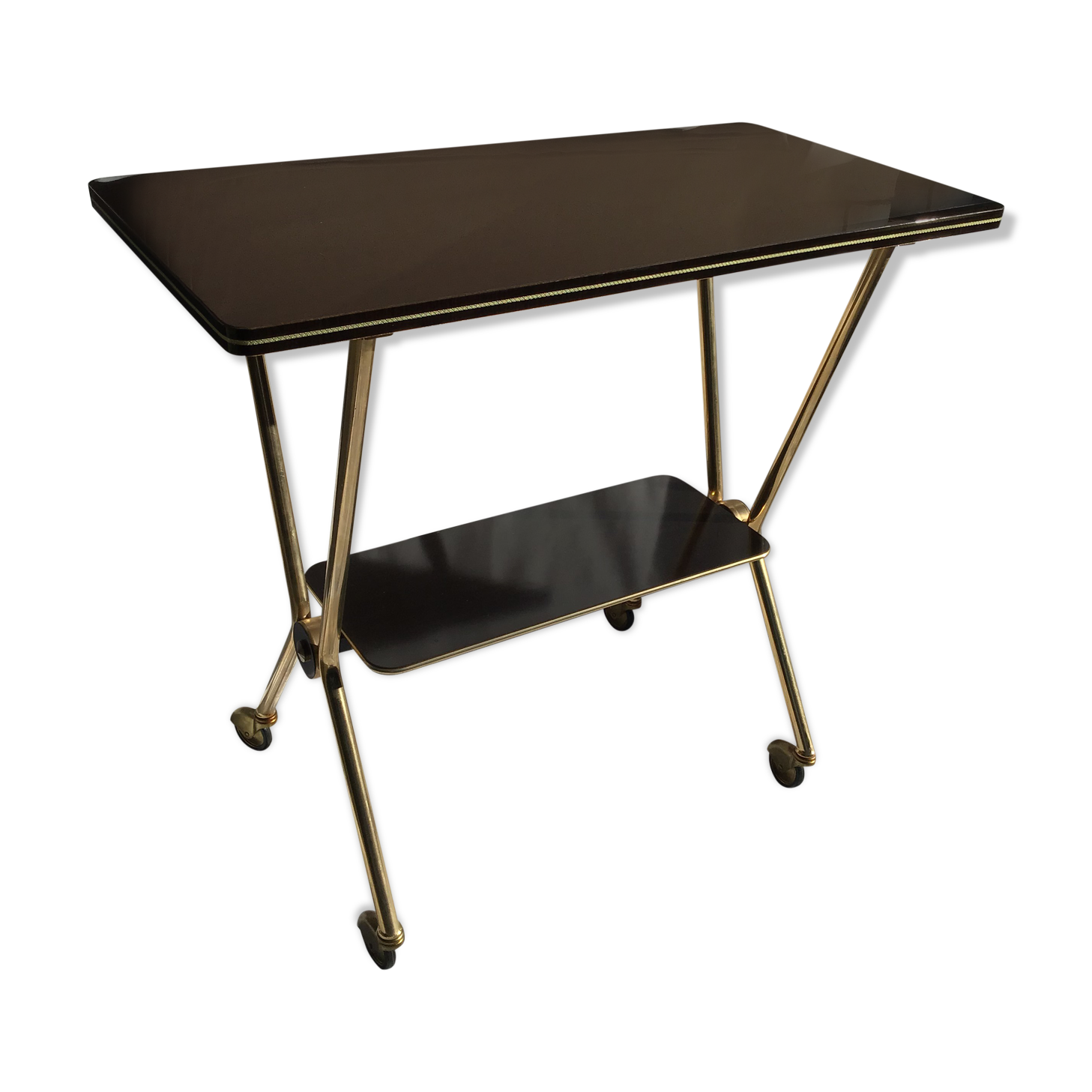 cosole serves feet X brass and chocolate