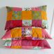 Lot of three rectangular cushions vintage patchwork