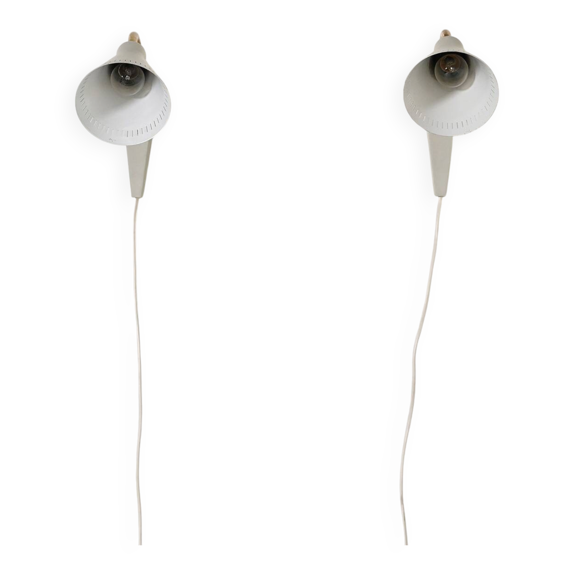 Pair of Scandinavian adjustable wall lamps, '50s