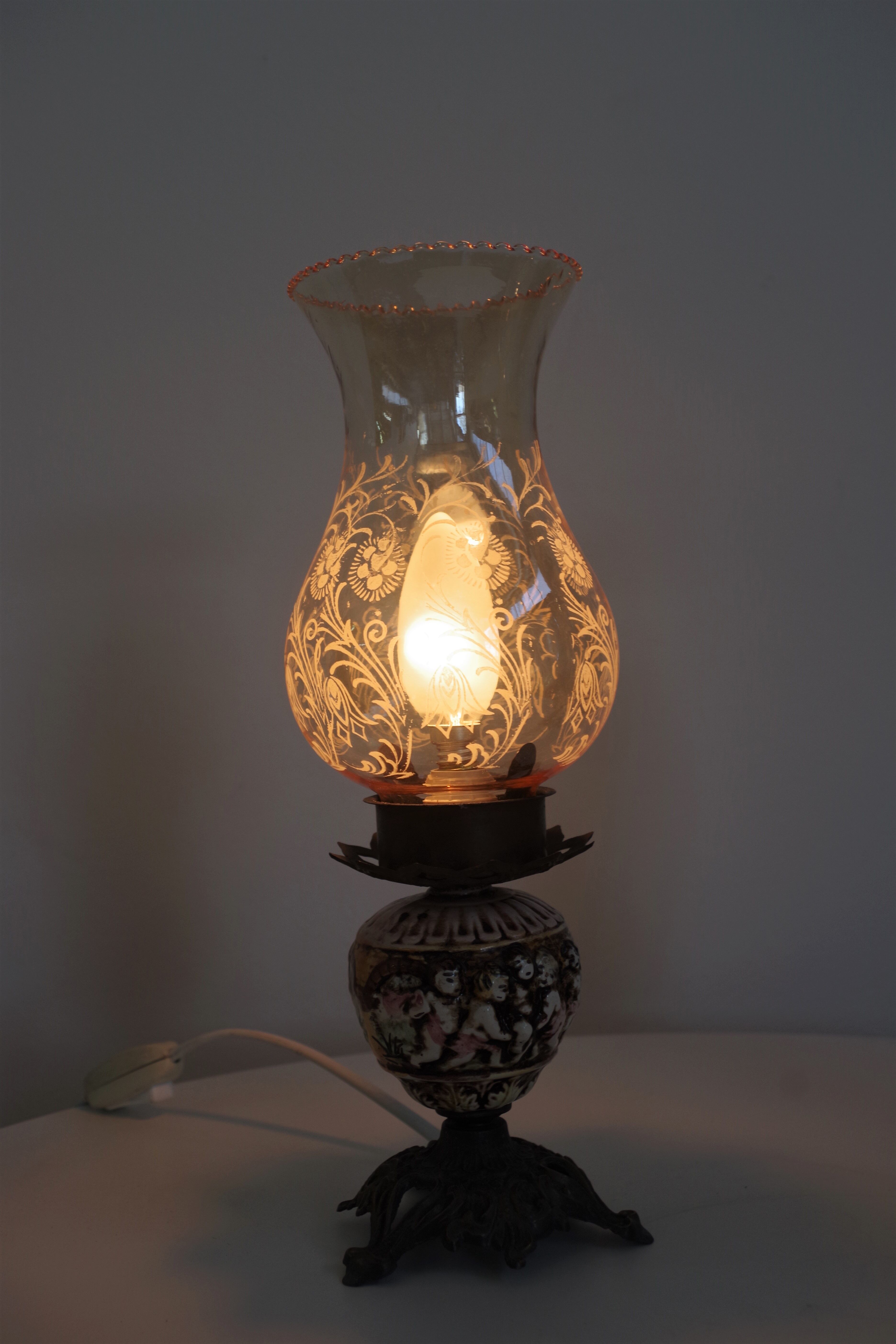 Capodimonte table lamps, 1950s, set of 2