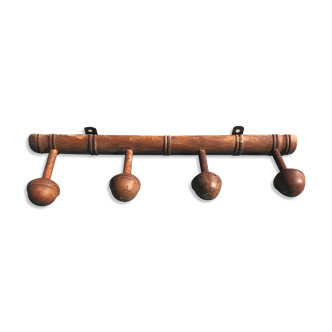 Wooden wall coat holder