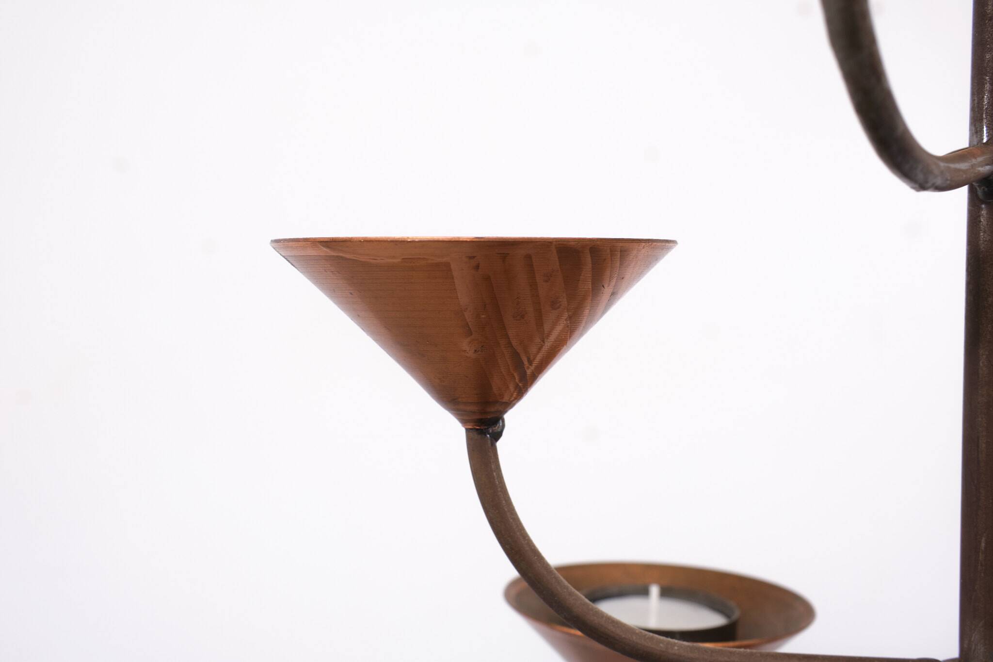 Scandinavian Brass standing candle stick 1960s