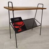Vintage metal wood magazine rack