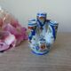 Old small flower vase, Rouen earthenware, hand-painted, miniature vase
