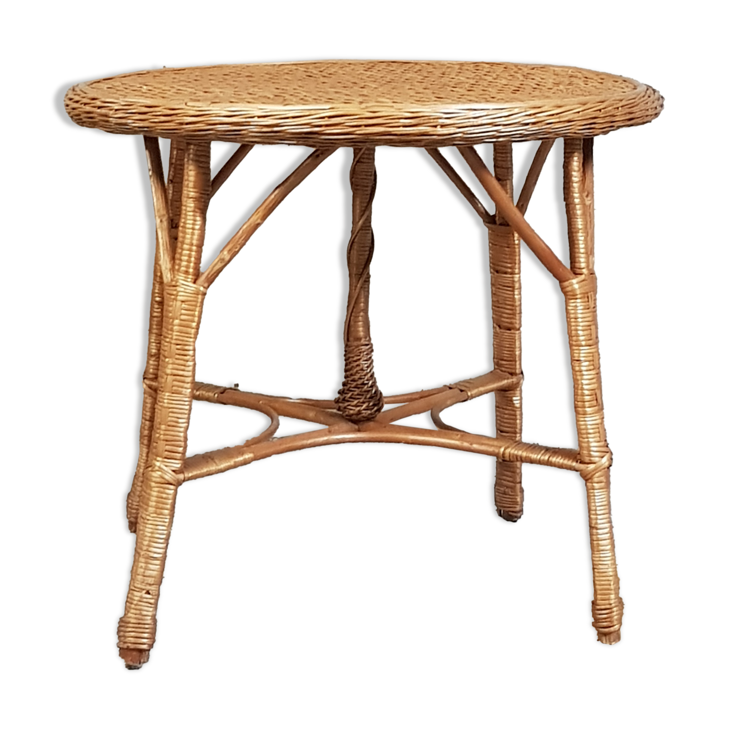 Table ronde en rotin | Selency