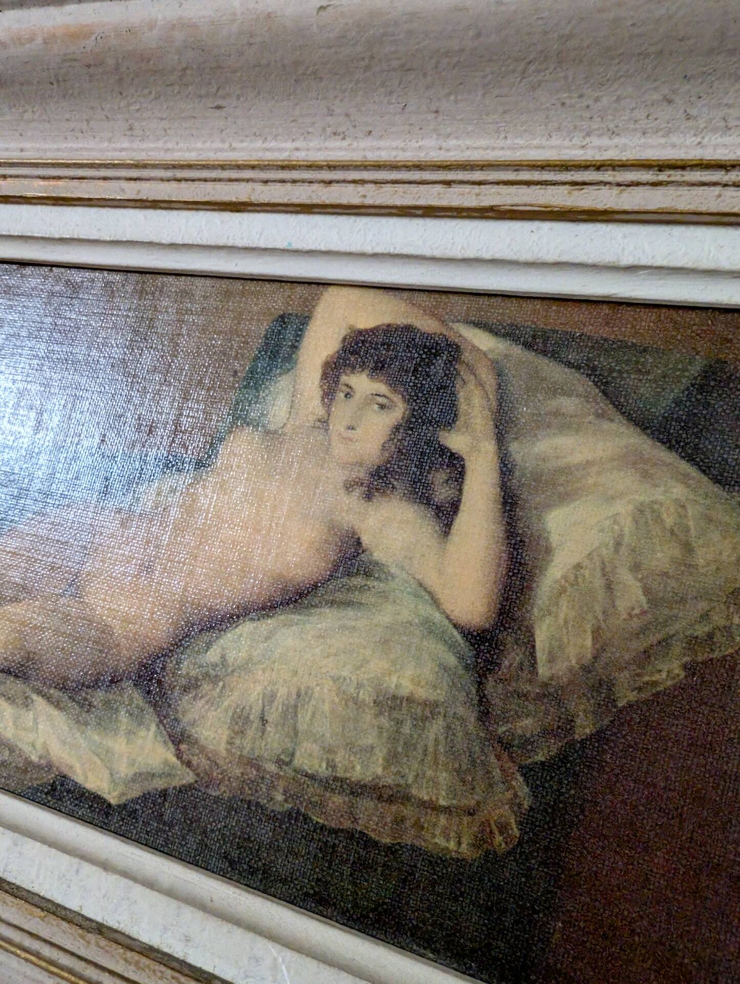 Old reproduction on canvas "The Naked Maja" by Goya