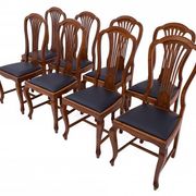 Large extendable table with eight chairs, late 19th century, France. After renovation.