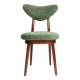 Heart Mid-Century Chair in Green Velvet and Dark Wood