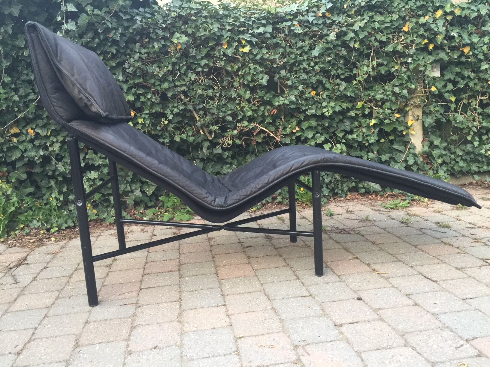Leather lounge chair  by wrong Björklund  1980 s