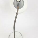 Large steerable desk lamp in white laquered metal 70s