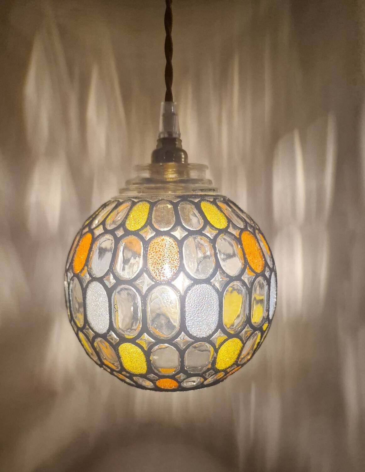 Vintage globe with stained glass effect