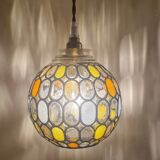 Vintage globe with stained glass effect