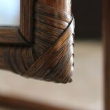 Vintage rattan full-length mirror, 1960s-70s.