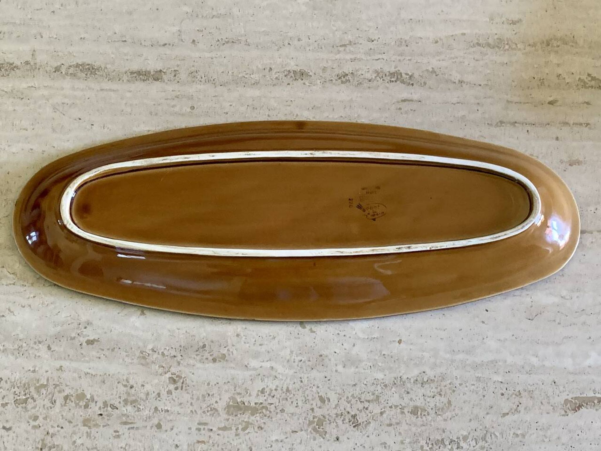 Large vintage ceramic dish by Sarreguemines, circa 1970's