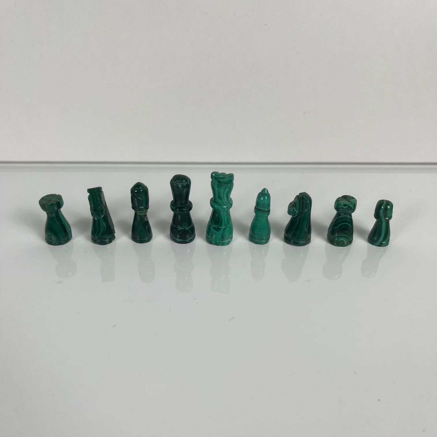 Decorative chess set in malachite, 1950–1970
