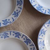 Set of 6 Dux blue soup plates Boch 1960