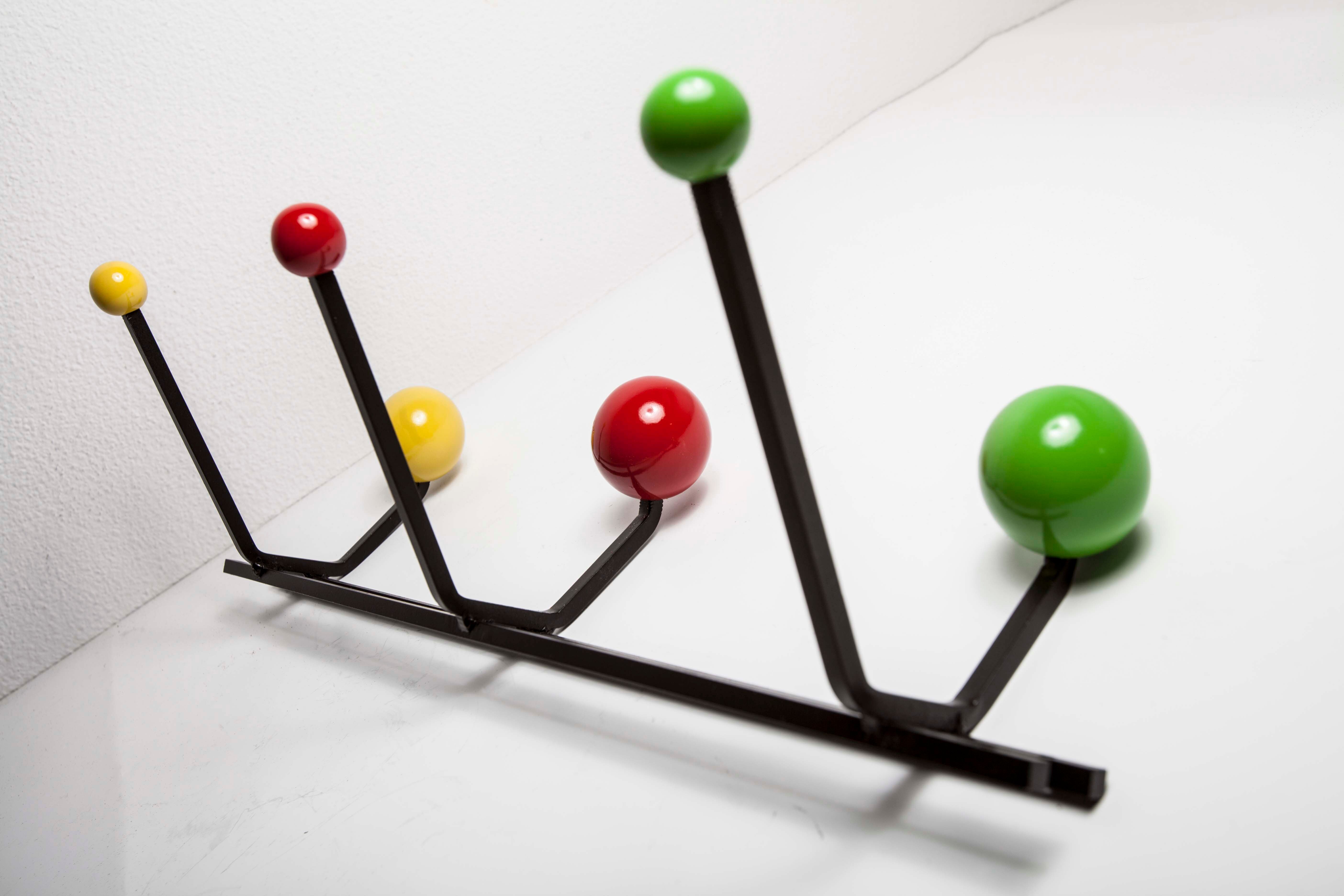 Coat rack 6 balls restored