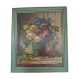 Old bouquet of flowers table