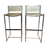 Pair of chrome spaghetti stools model 164 of Belotti for Alias of the 80s