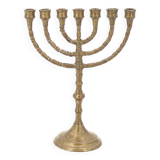 Menorah candlestick with 7 branches in brass, 1960s