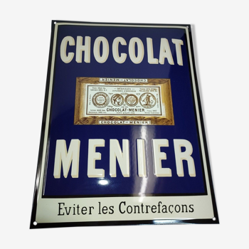 Enamelled plate chocolate Menier