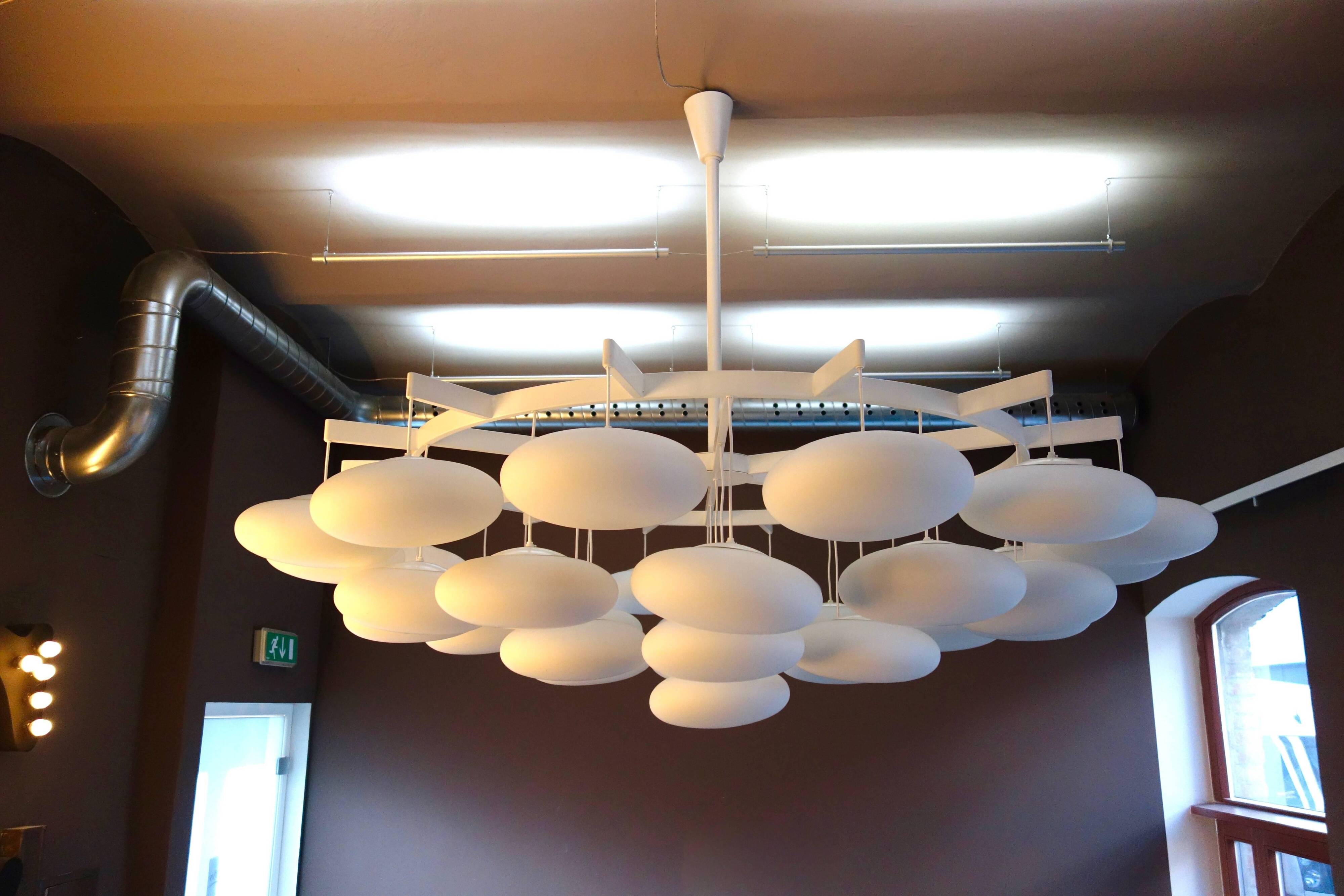 Impressive large modern cloud chandelier from the mid-century Milchhalle Vienna.