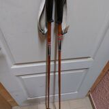 Pair of vintage bamboo ski poles - VM STAVEN - 131 cm