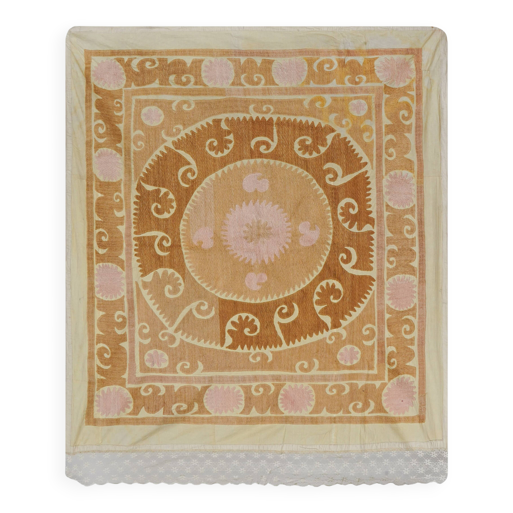 Vintage Turkish hand-knotted rug 133x154 cm