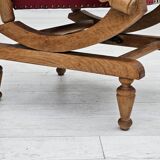 1970s, Danish highback rocking chair, oak wood, furniture wool, original condition.