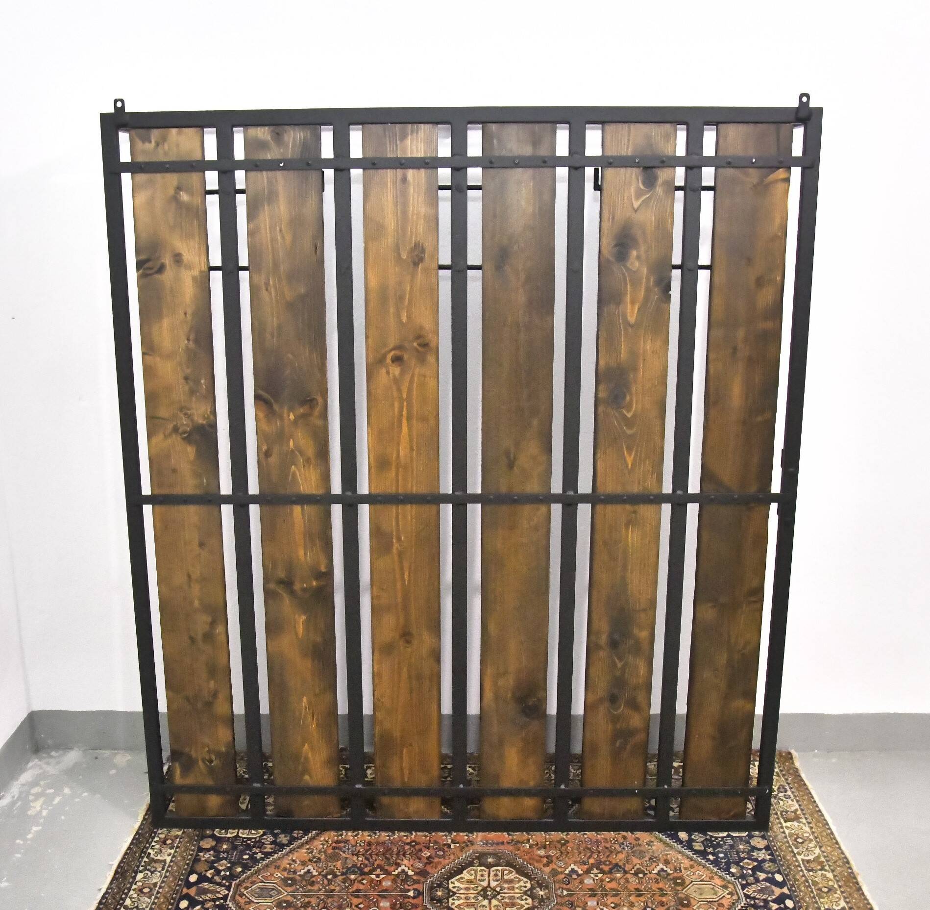 Vintage Metal and Wood Coat Rack with Hat Shelf, 1970s