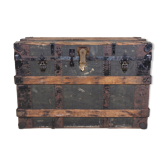 Wood and metal chest from the beginning of the twentieth
