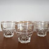 Set of 4 vintage glasses with gold rim