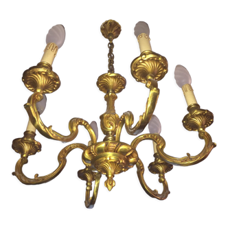 Solid bronze chandelier Louis XV style