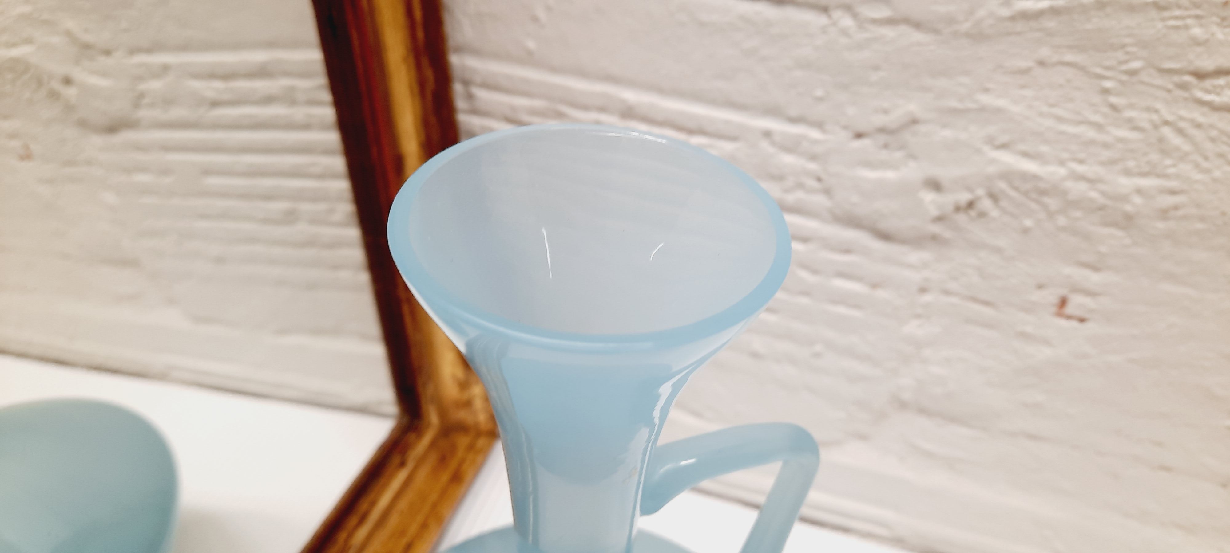 Sky blue opaline vase