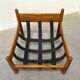 Set of mid-century lounge chairs in oak and teddy