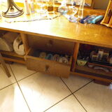 Art deco boat dressing table with large mirror 1940s