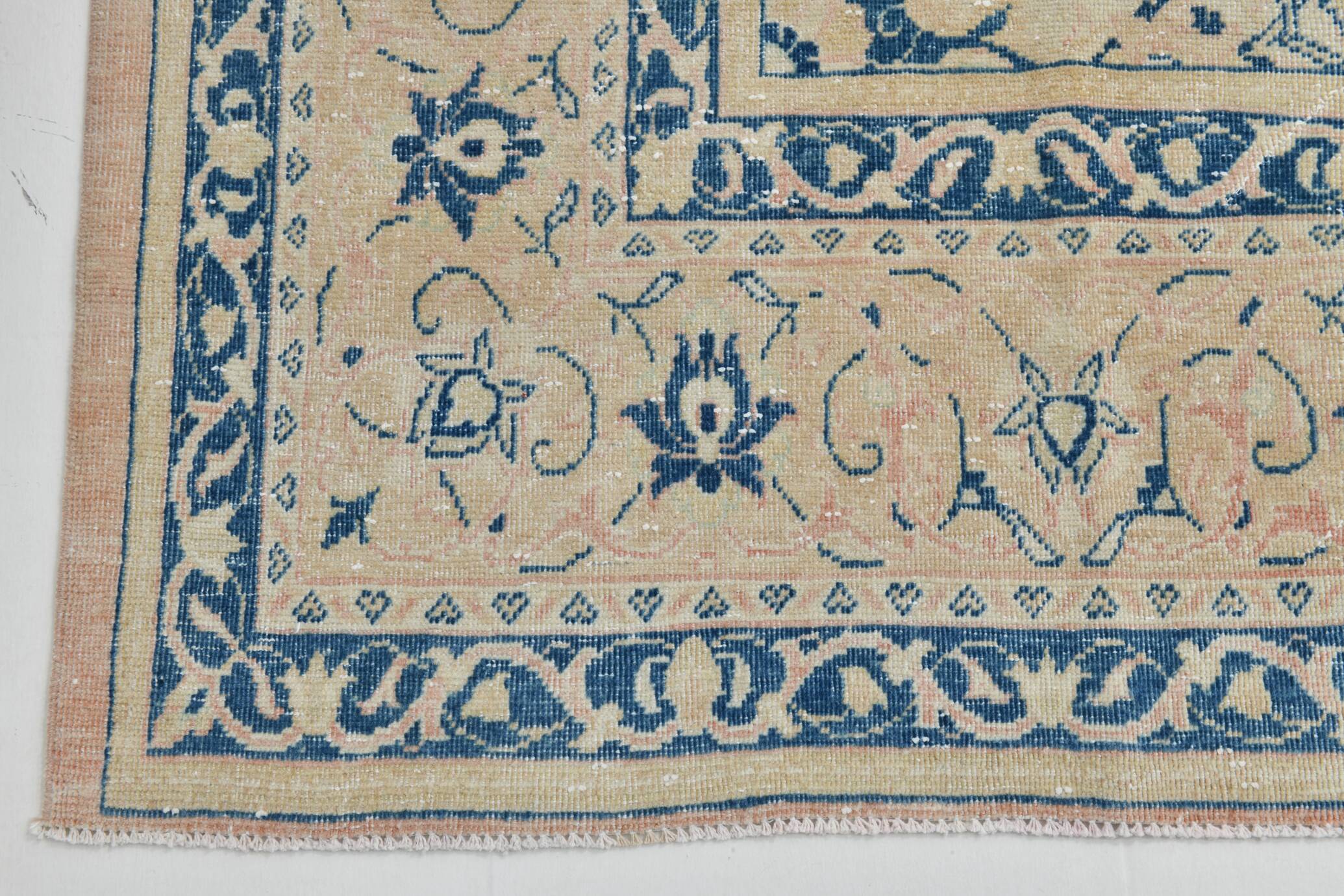 12x15 Soft Beige & Blue Classic Vintage Persian Rug, 274x397 Cm