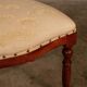 Upholstered damask table and 4 cherry chairs from the 80s