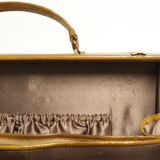 Set three vintage leather suitcases