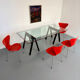 Table / Glass desk "Gaetano" design Gae Aulenti Zanotta 1970s