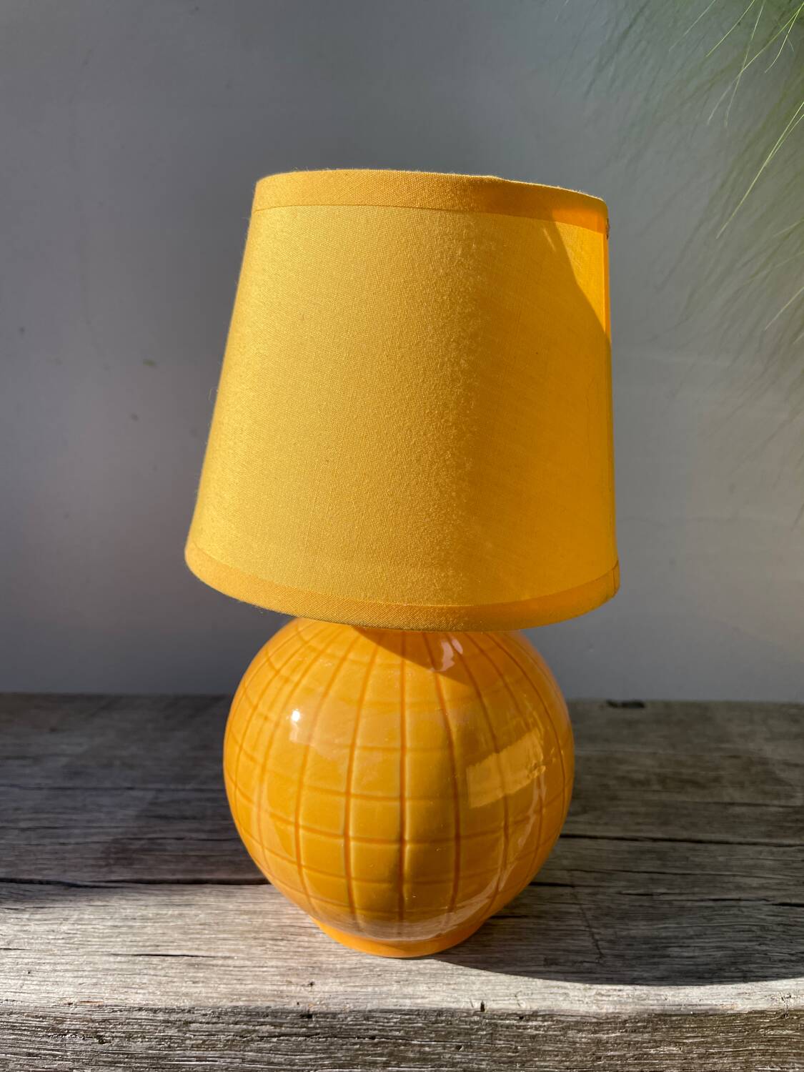 Yellow ceramic ball lamp 1990