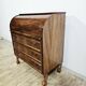Walnut cylinder-roll-top secretary desk, 1970s.