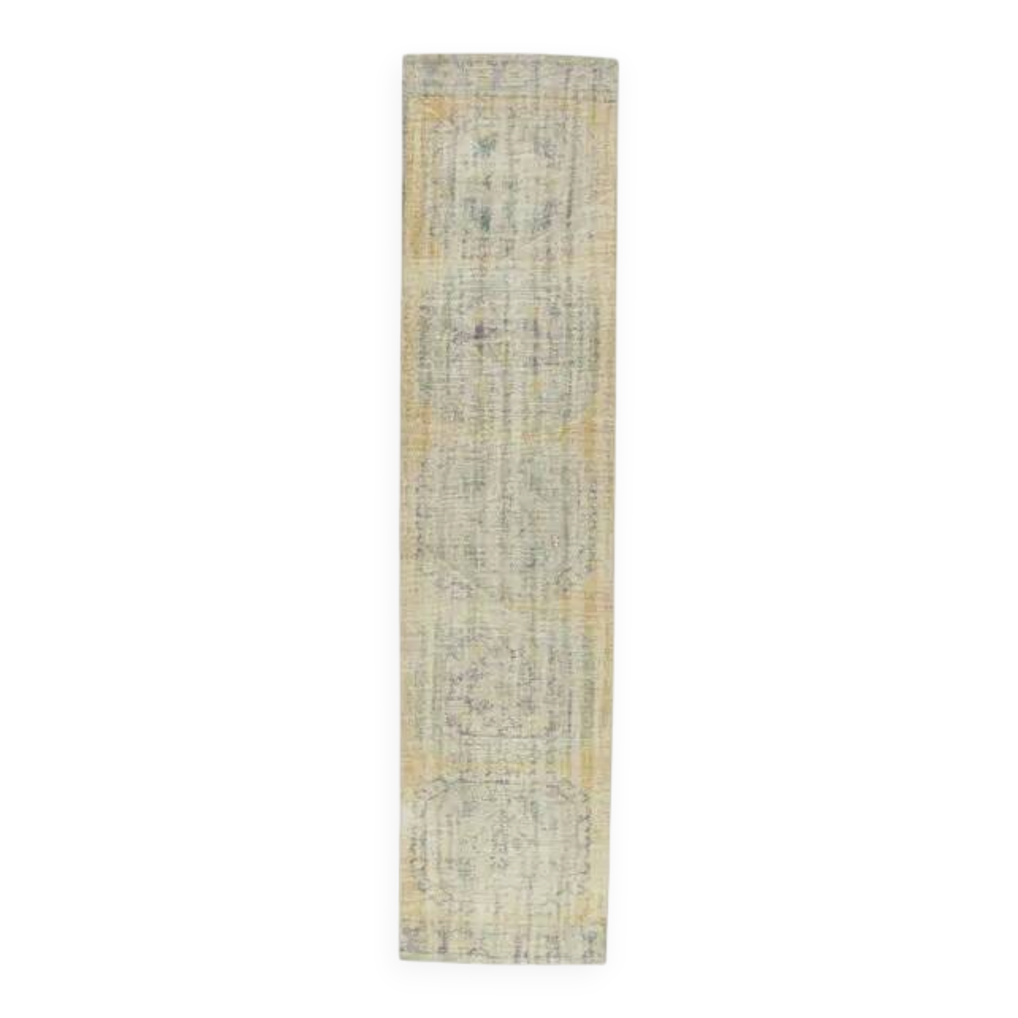 1970s Turkish Oushak Wool Distressed Rug 81x352