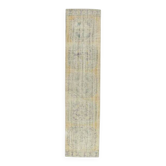 Tapis en laine Oushak turc des années 1970, usé, 81x352.