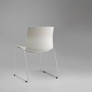 Mid-century white design chair with metal frame and plastic seat, Belgium